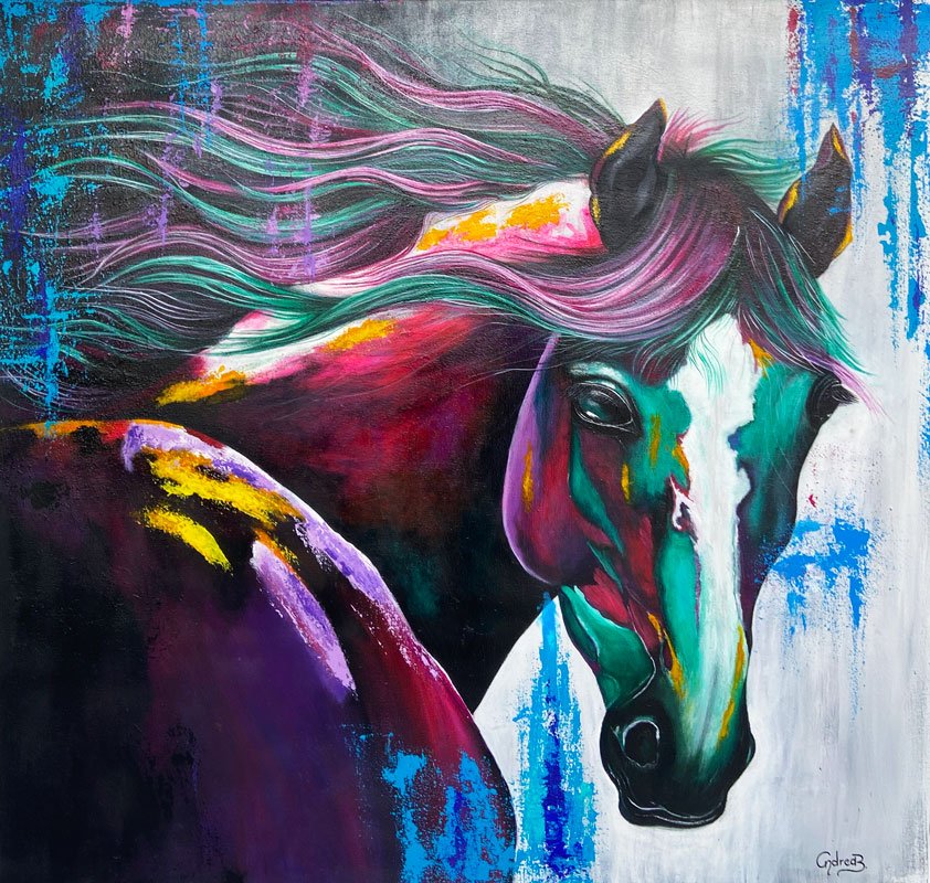 Multicolored horse