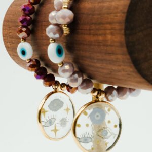 Clear Eye Pendant and Crystal Bracelet (Mk-Por 14)