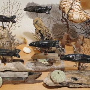 Clay Fish on Driftwood